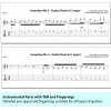 Seitenausschnitte aus "15 Bach-Inventionen für zwei Gitarren, Bd1" von Michael Schmolke. SPASS BEISAITE Musikverlag