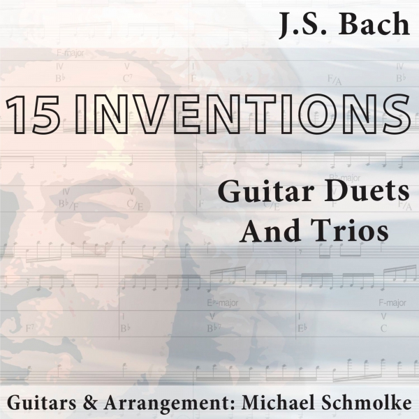 Michael Schmolke: J.S. Bach - 15 Inventions - Guitar Duets And Trios. Musik Album Cover. SPASS BEISAITE Musikverlag