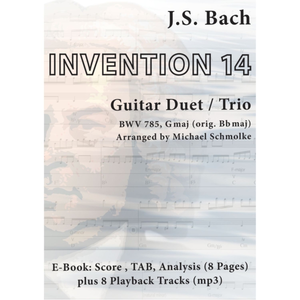 Michael Schmolke | J.S. Bach: Invention 14, BWV 785 | 2-3 Guitars |  Ebook + Audio | SPASS BEISAITE Musikverlag | Ebook-Cover